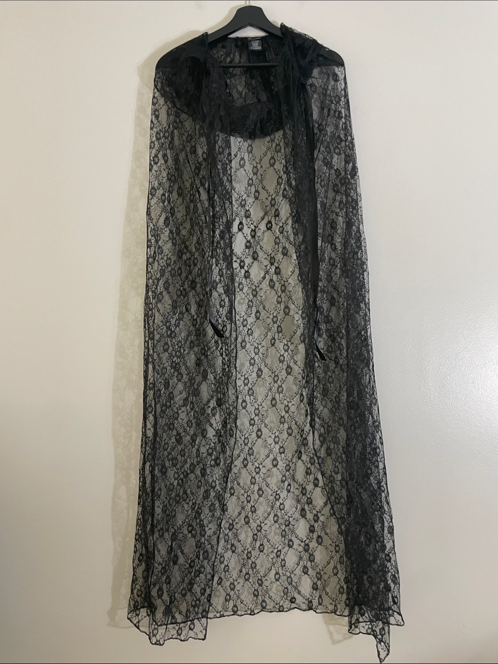 Spirit Black Lace Wrap Scarf for Women - Sheer Floral Pattern